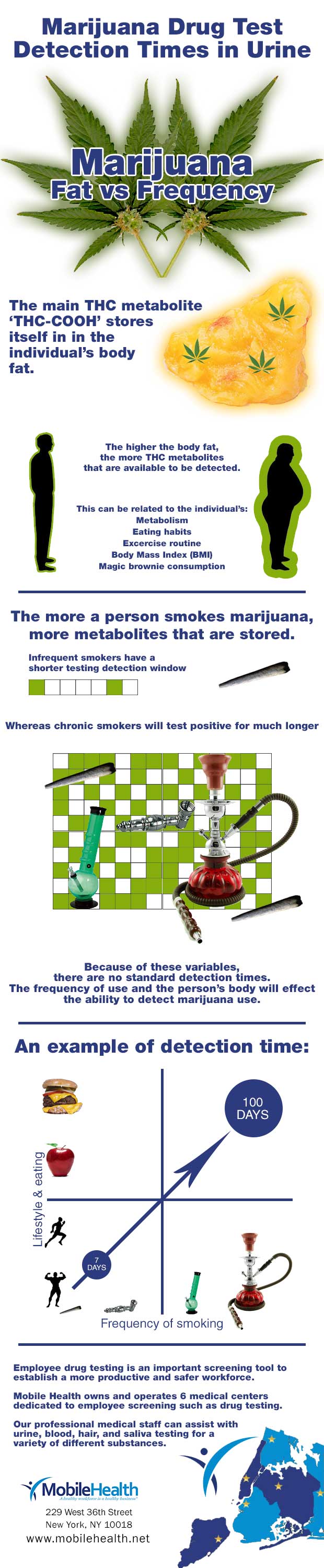 Marijuana detection times in urine drug test